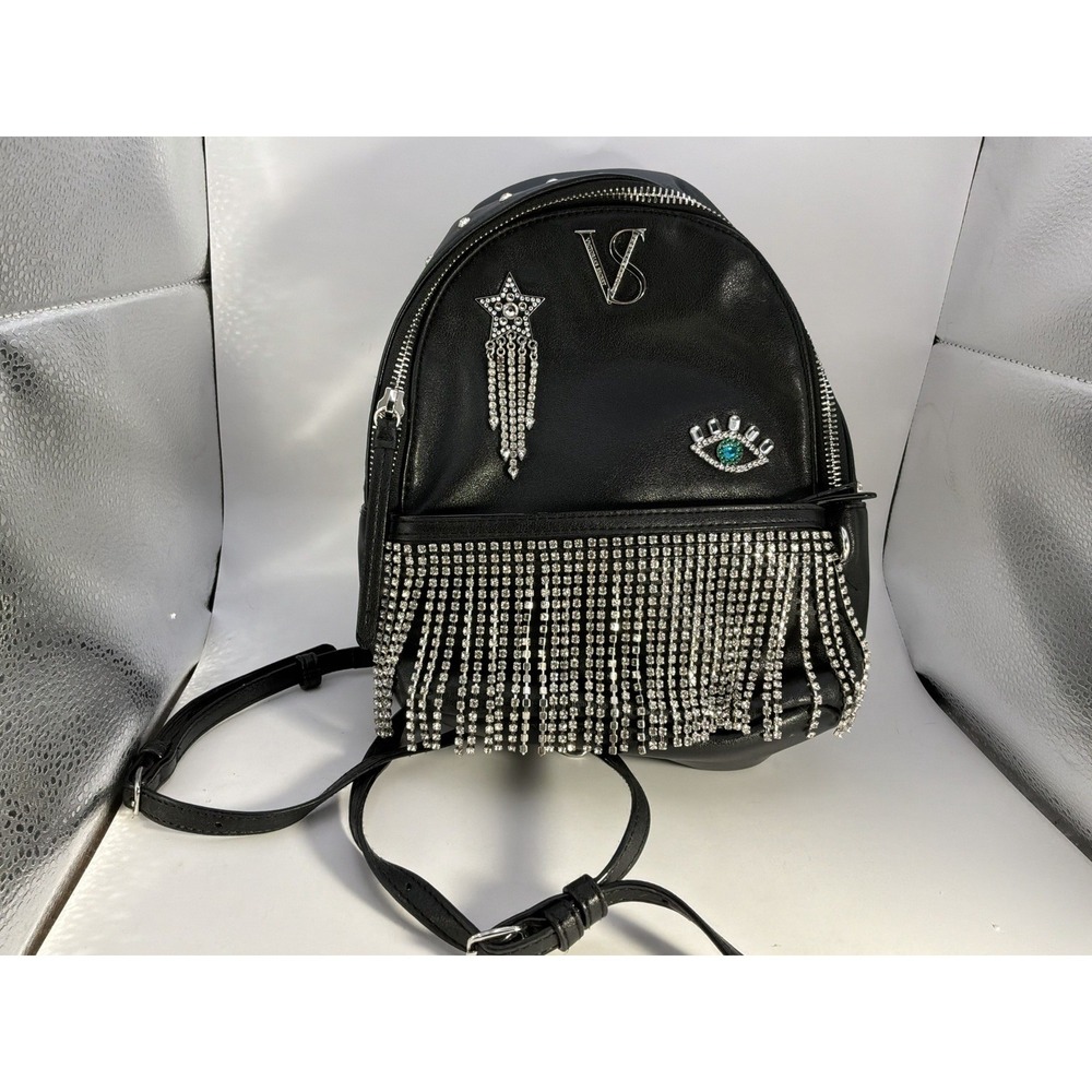 Victoria's‎ Secret Rhinestone Black And Bling Small City Backpack
